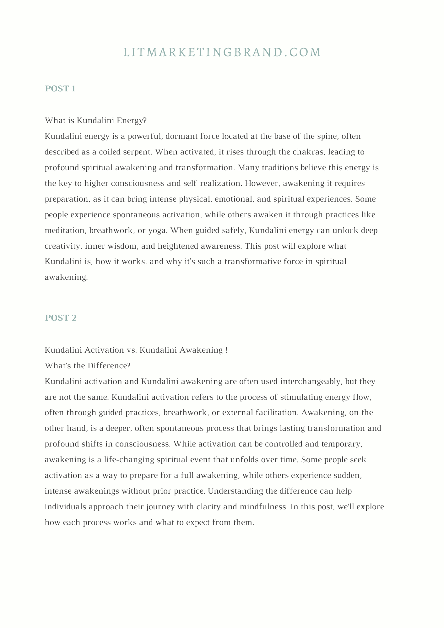 Kundalini Marketing Kit