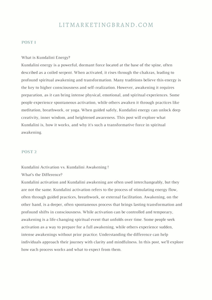 Kundalini Marketing Kit